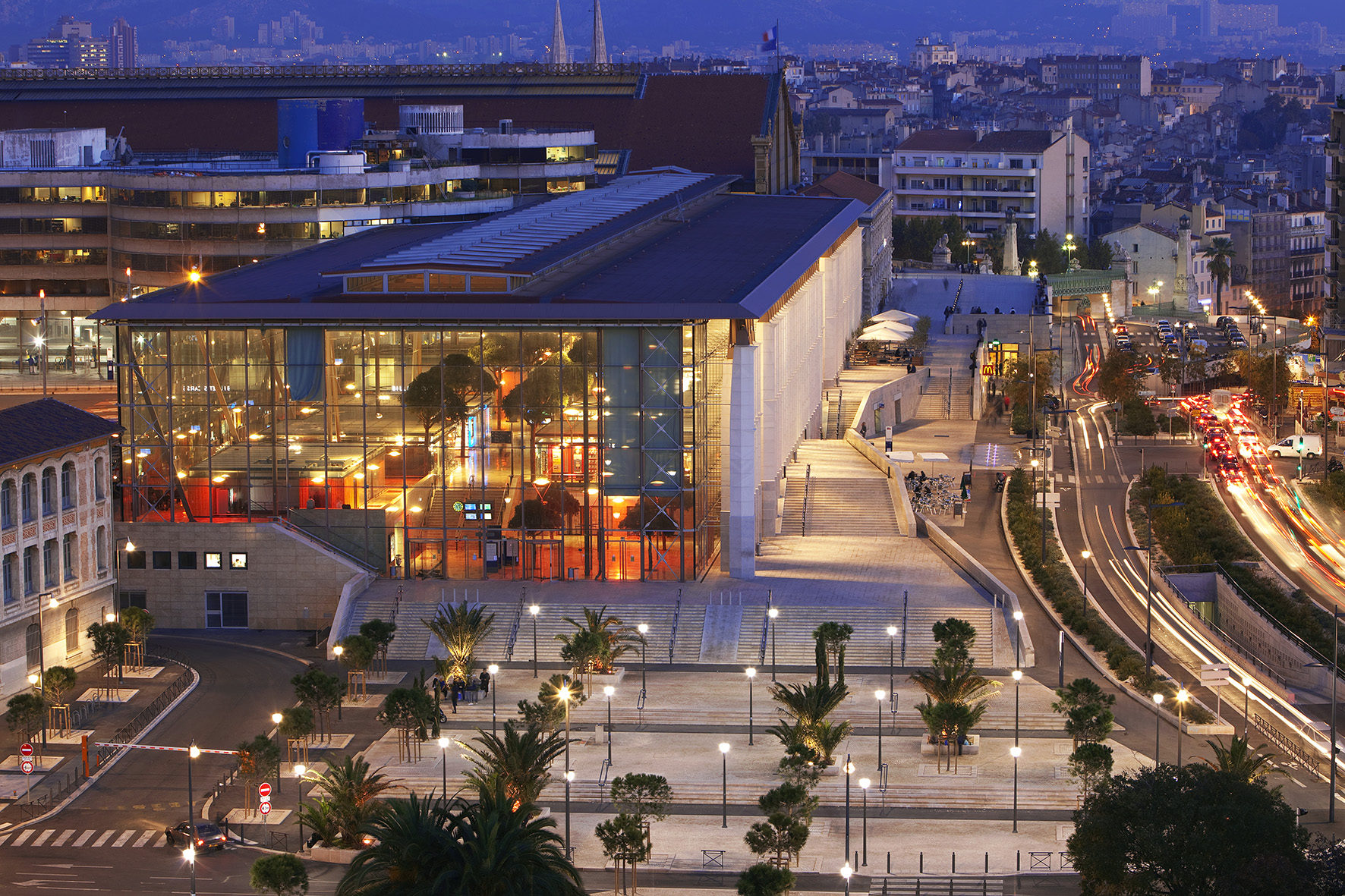 France, Bouches du Rhone (13), Marseille, 1er arrondissement, gare Saint Charles, halle Honnorat, inauguree en decembre 2007, Architecte Jean Marie Duthilleul