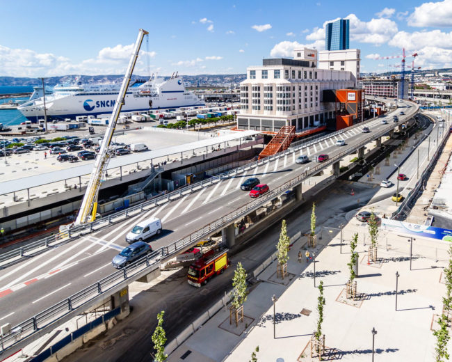 Coque du théâtre Joliette, socle de la Place de la Méditerranée