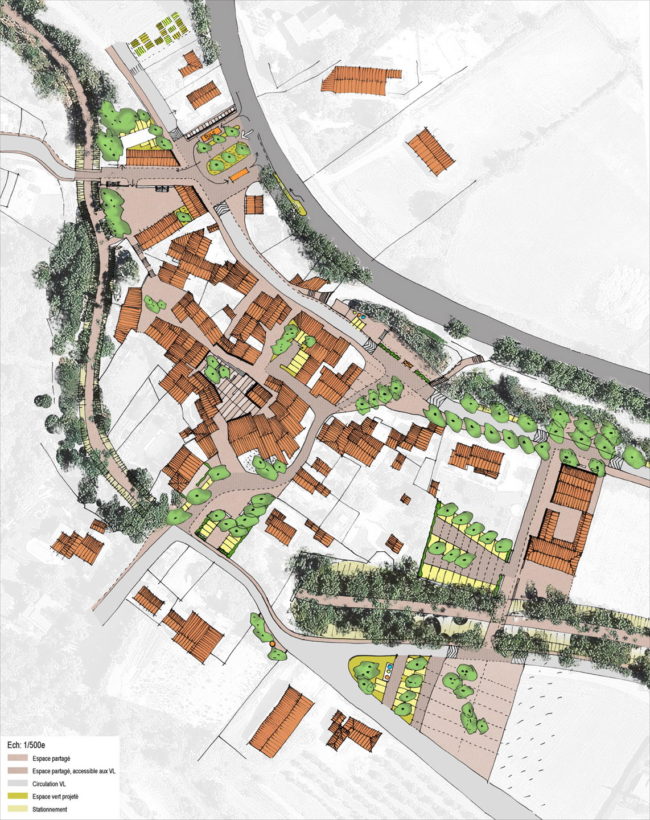 Les espaces publics du village